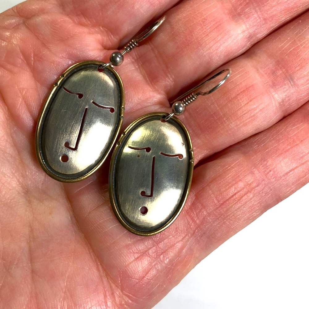 Fun sterling profile earrings